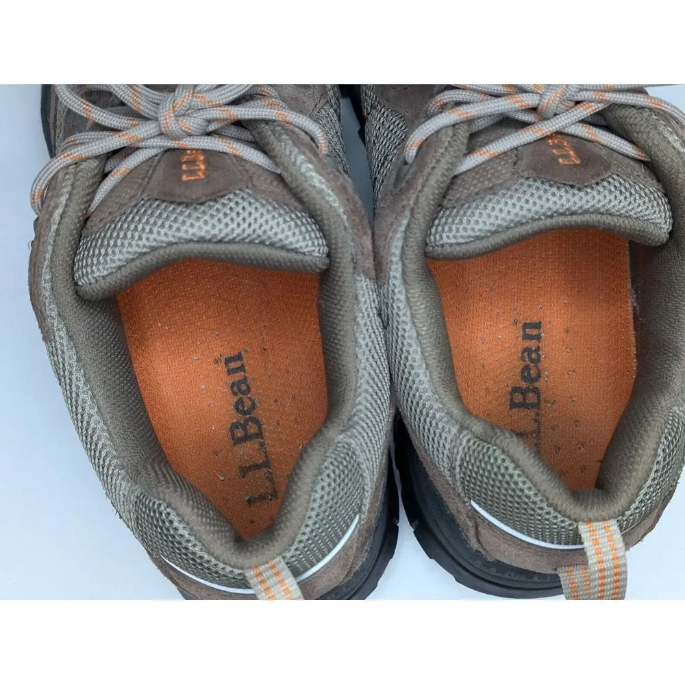 L.L. Bean‎ Men's Outdoor Hiking Ventilated Shoes Size 7.5 Tan/ Orange